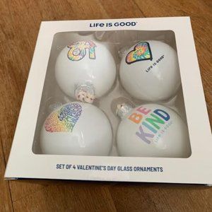 Life is good Glass Valentines Day Ornaments